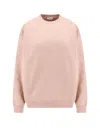 Saint Laurent Cotton Logo Sweatshirt In Nude Rose
