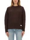 Saint Laurent Chocolate Cotton Oversize Sweatshirt