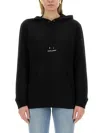 Saint Laurent Logo Hoodie Sweatshirt In Black