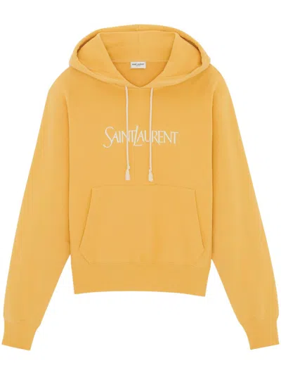 Saint Laurent Sweatshirt With Logo In Yellow