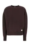 Saint Laurent Chocolate Cotton Oversize Sweatshirt In Brown