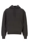 Saint Laurent Organic Cotton Sweatshirt With Frontal Logo Embroidery In Acier