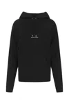Saint Laurent Logo Hooded Sweatshirt In Black