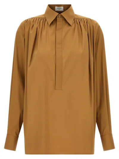 Saint Laurent Sx07 Shirt And Blouse Brown