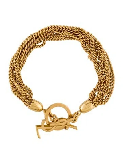 Pre-owned Saint Laurent T Bar Multistrand Bracelet In Multicolor
