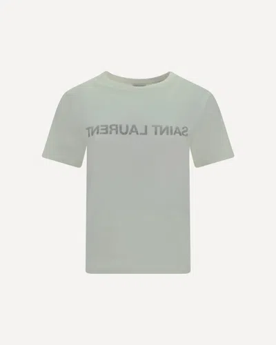 Saint Laurent Reverse Logo-print T-shirt In White