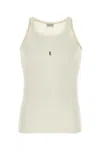 Saint Laurent Wool And Cotton Blend Tank Top In White