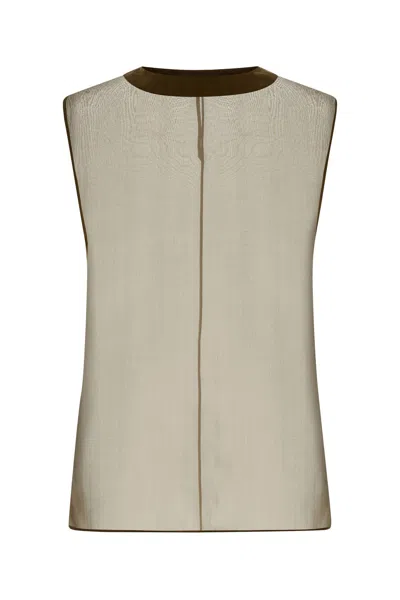 SAINT LAURENT TOP IN MUSSOLA KAKI  DONNA