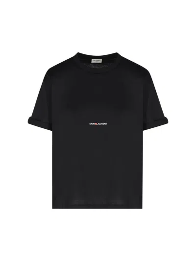 Saint Laurent T-shirt And Polo Shirt In Black