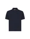 Saint Laurent Embroidered Monogram Polo Shirt In Blue