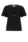 Saint Laurent Logo Print Crewneck T-shirt In Black