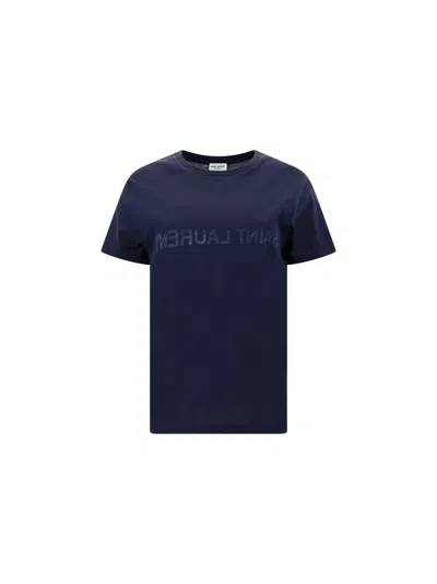 Saint Laurent T-shirt In Blue