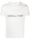 Saint Laurent Reverse Logo T-shirt 'naturel/noir' In White