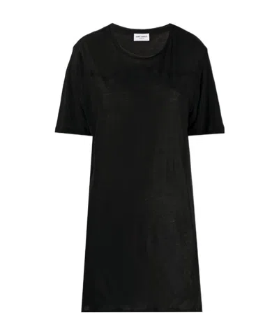 Saint Laurent T-shirt Dress In Black