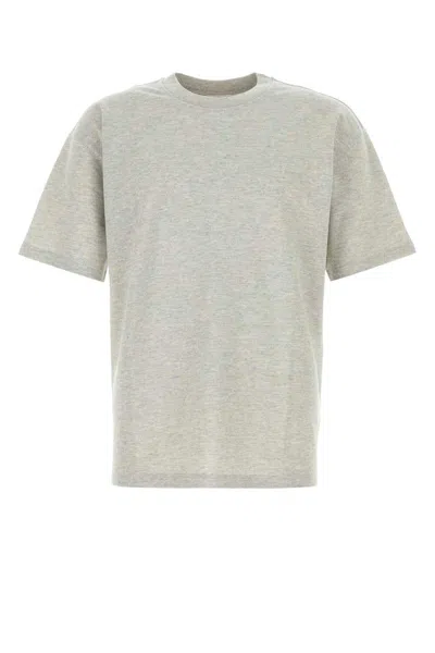 Saint Laurent Grey Crewneck Solid T-shirt In Gray