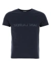 Saint Laurent Reverse Logo T-shirt In Marinenaturel