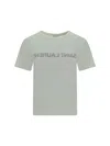 Saint Laurent Reverse Logo T-shirt In Naturel/noir