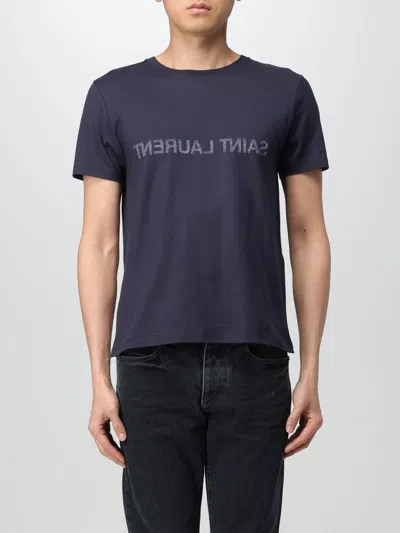 Saint Laurent Reverse Logo T-shirt In Black