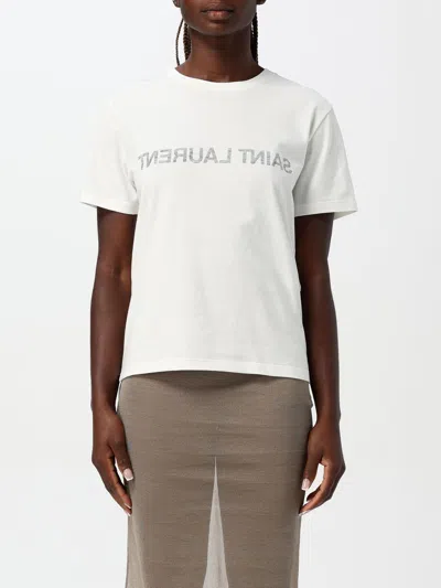 Saint Laurent Reverse Logo-print T-shirt In White