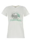 Saint Laurent White T-shirt With Graphic Print On The Front In Cotton Woman In White