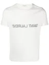 Saint Laurent Natural Black Cotton T-shirts And Polos In White