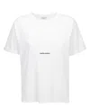 Saint Laurent Basic White T-shirt With Miiddle Logo Print In Cotton Woman In White