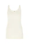 Saint Laurent Semi Transparent Top In Ivory In White