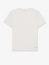 Saint Laurent Logo Tag Crewneck T-shirt In White
