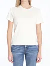 Saint Laurent Logo-patch Crewneck T-shirt In White