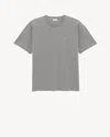 Saint Laurent Cassandre Cotton Blend T-shirt In Gray