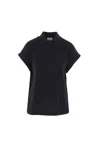 Saint Laurent Sleeveless Polo Shirt In Black