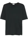 Saint Laurent Logo-embroidered Jersey T-shirt In Black