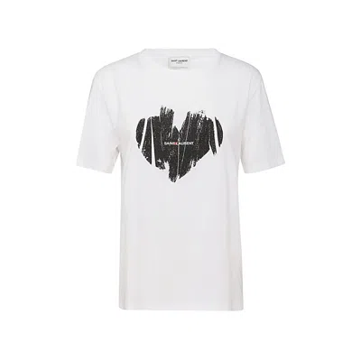 SAINT LAURENT SAINT LAURENT  T-SHIRTS AND POLOS WHITE