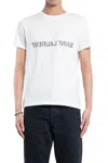 Saint Laurent Natural Black Cotton T-shirts And Polos In White