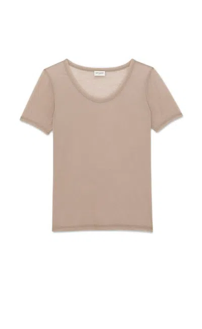 Saint Laurent T-shirts & Tops In Bois De Rose