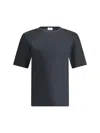 Saint Laurent Washed-out Crewneck T-shirt In Black