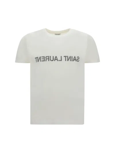 Saint Laurent T-shirts In Naturel/noir