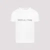 Saint Laurent Reverse Logo T-shirt 'naturel/noir' In White
