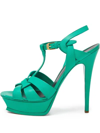 Pre-owned Saint Laurent T-strap Platform Sandals