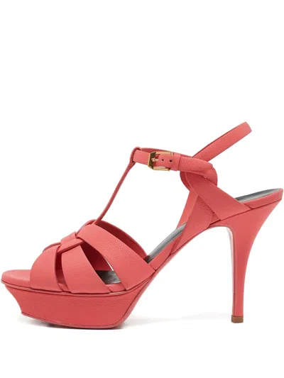 Pre-owned Saint Laurent T-strap Platform Sandals