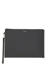 Saint Laurent Tablet Holder With Zipper In Black