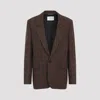 Saint Laurent Embroidered Wool Blazer In Multi