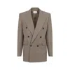 Saint Laurent Tailored Wool Blazer In Gray