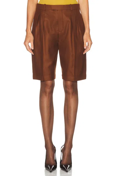 Saint Laurent Tailored Bermuda Short In Chataigne