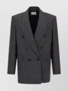 Saint Laurent Tailored Blazer With Double-breasted Design In Gray
