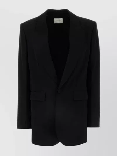 Saint Laurent Tailored Blazer With Notched Lapels In Black