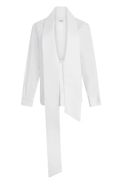 Saint Laurent Tailored Button-front Shirt With Details In White