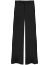 Saint Laurent Crepe Tailored Palazzo Trousers In 1000 -noir