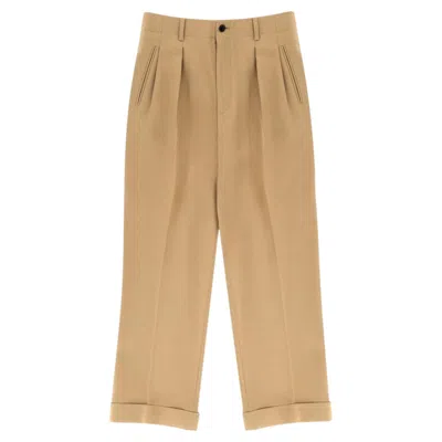Pre-owned Saint Laurent Tailored Cropped Trousers In Sand