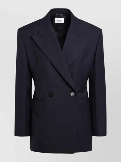 Saint Laurent Tailored Double Breasted Suit Jacket Structured In Multi